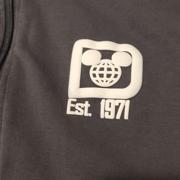 Disney Parks Walt Disney World Gray Zip Track Jacket Spirit Jersey Sz L - Picture 7 of 11